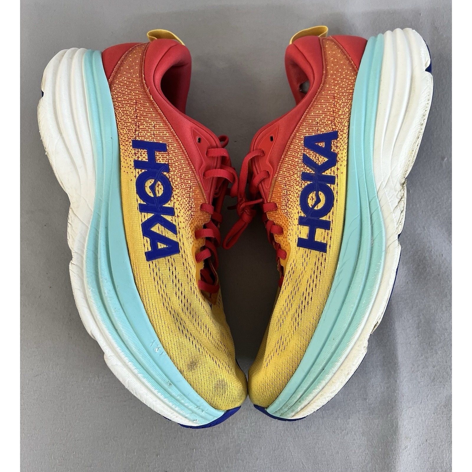 Hoka One One Bondi 8 Mens Size 12d Cerise Cloudless Rose Blue Running Shoes